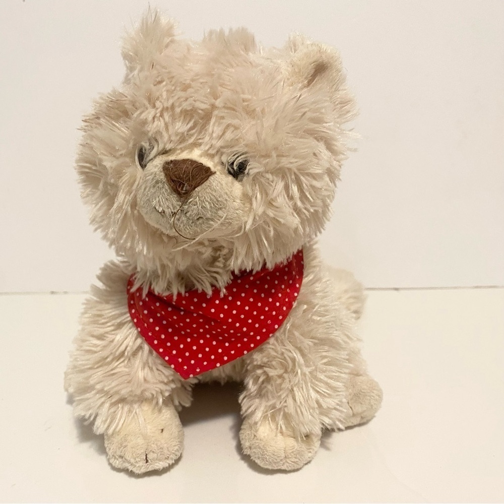 Bukowski Cat Kitty Cream Kitten Soft Plushies Toys Beanie Plush Red Bandana Toy